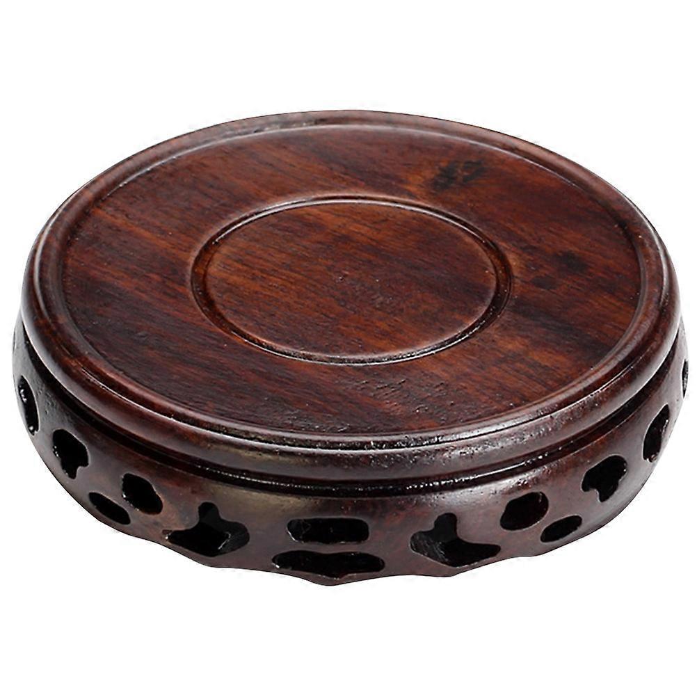 Wooden Display Base for Holding 4Pcs Mini Wood Pedestal Vase Stand