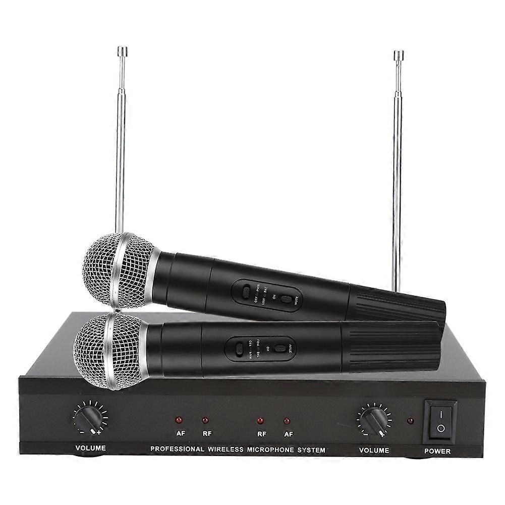 UHF Dual Handheld Wireless Mic Receiver Kit 739.4-763.4MHz US Plug