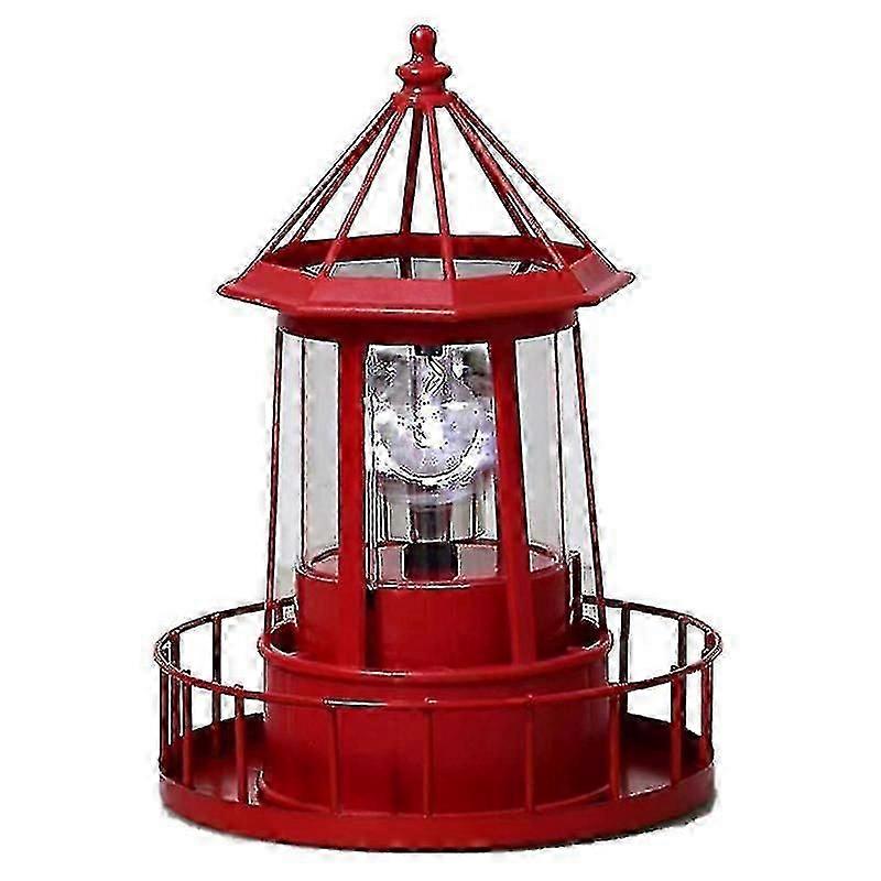 LED Solar Powered Lighthouse, 360 Degree Rotating Courtyard Lights A-C3 P20250110422