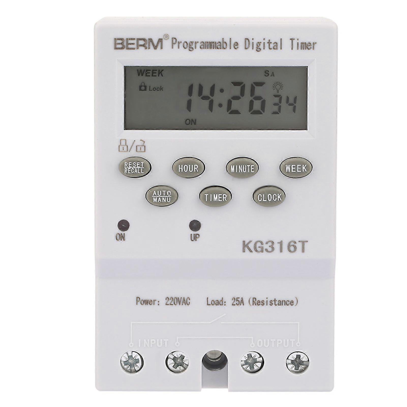 KG316T 220V Microcomputer Time Control Switch Programmable Automatic Digital Timer Switch