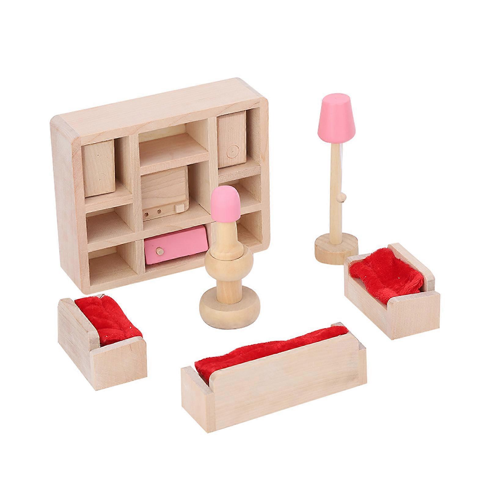 Ensemble de meubles miniatures en bois pour maison de poupée 1:12 (salon)
