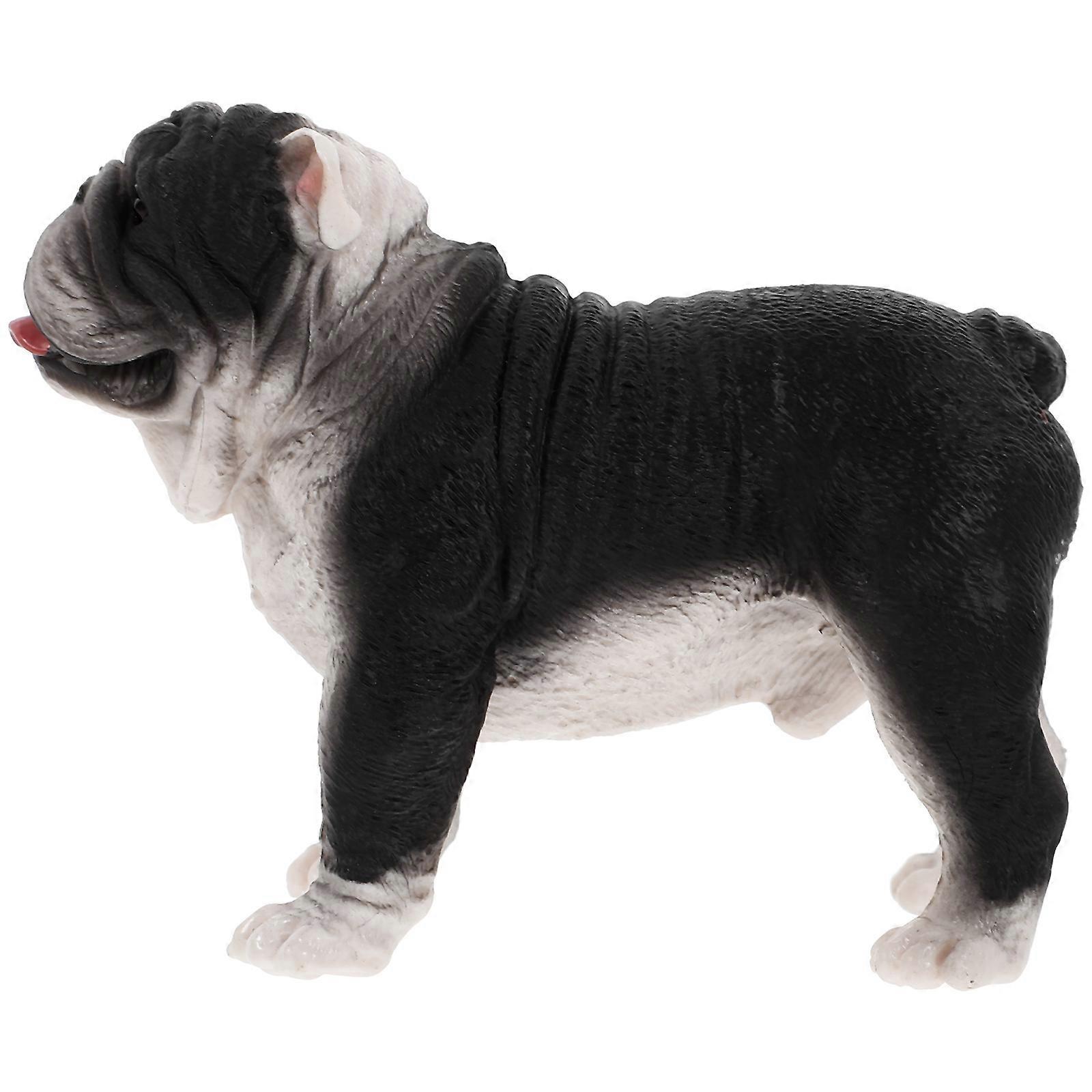 Decorative Bulldog Dog Statue Figurine for Desktop 5Pcs Set