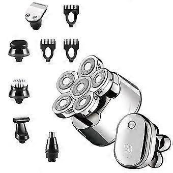 6D Floating Rotary Razor Men's Electric Head Shaver USB Rechargeable Hair Trimmer 6 in 1 Waterproof Beard Trimmer Care Kit