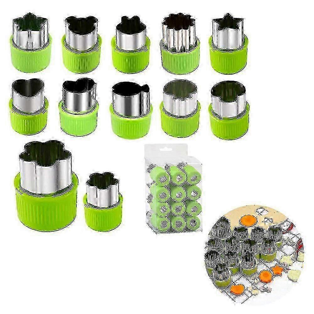 Vegetable Fruit Cutter Mold 12pcs/set Stainless Steel Cake Cookie Biscuit Cutting Shape Tools