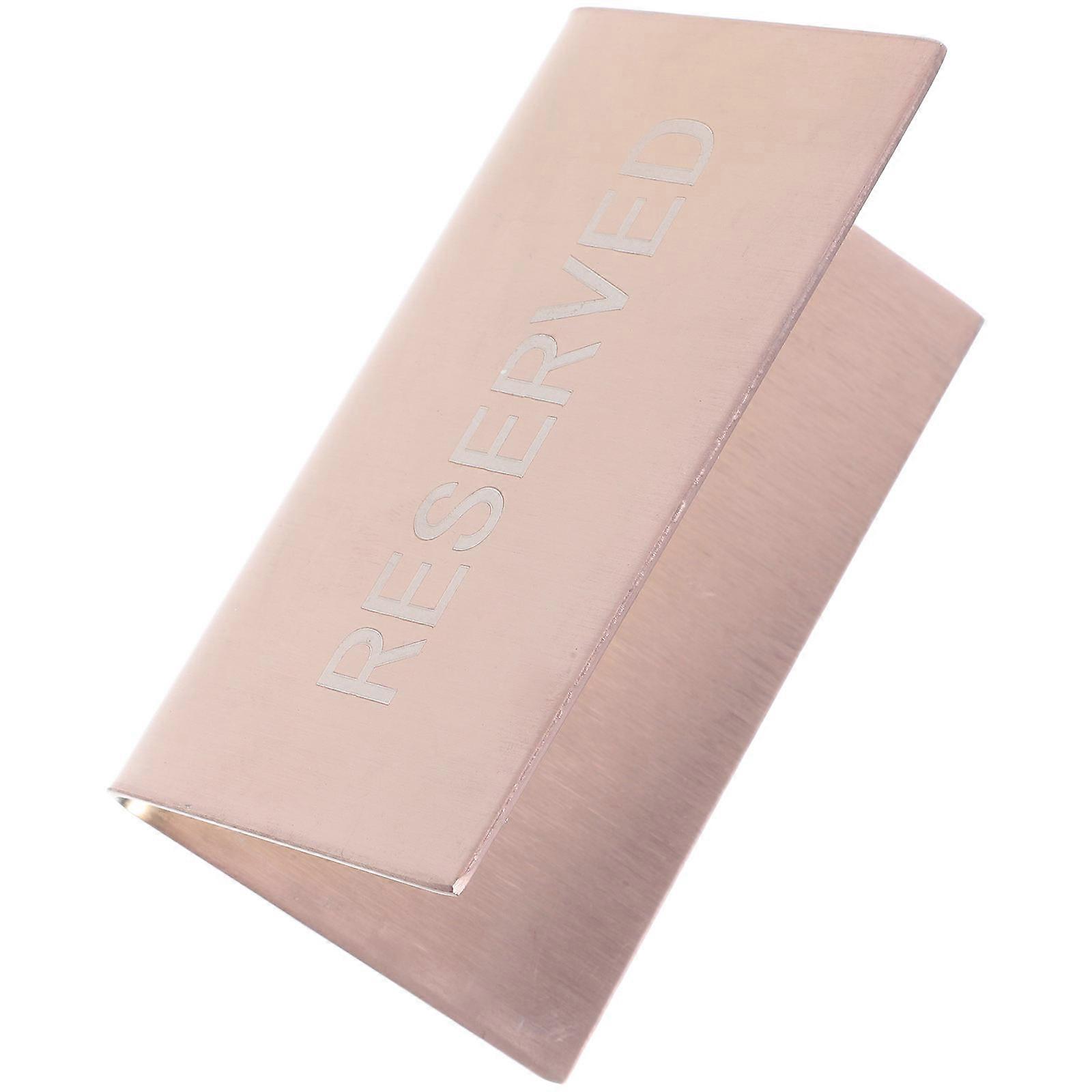 Reservation Table Tent Signs Stainless Steel Elegant Design For Birthday Parties Rose Gold 3.9×2.8×2.4in Easy Placement and Movement 1Pack