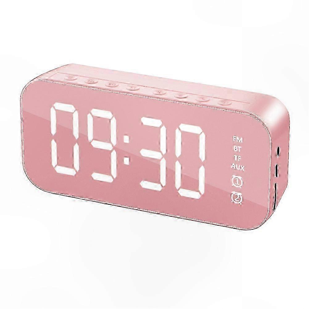 Bluetooth Speaker Alarm Clock with LED Display & Mirror Surface for Home and Office Decor