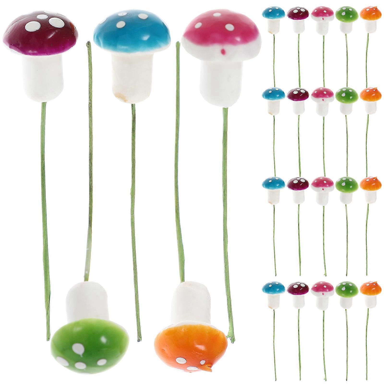 Tiny Mushroom Figurines for Garden Decoration 160Pcs Foam Material