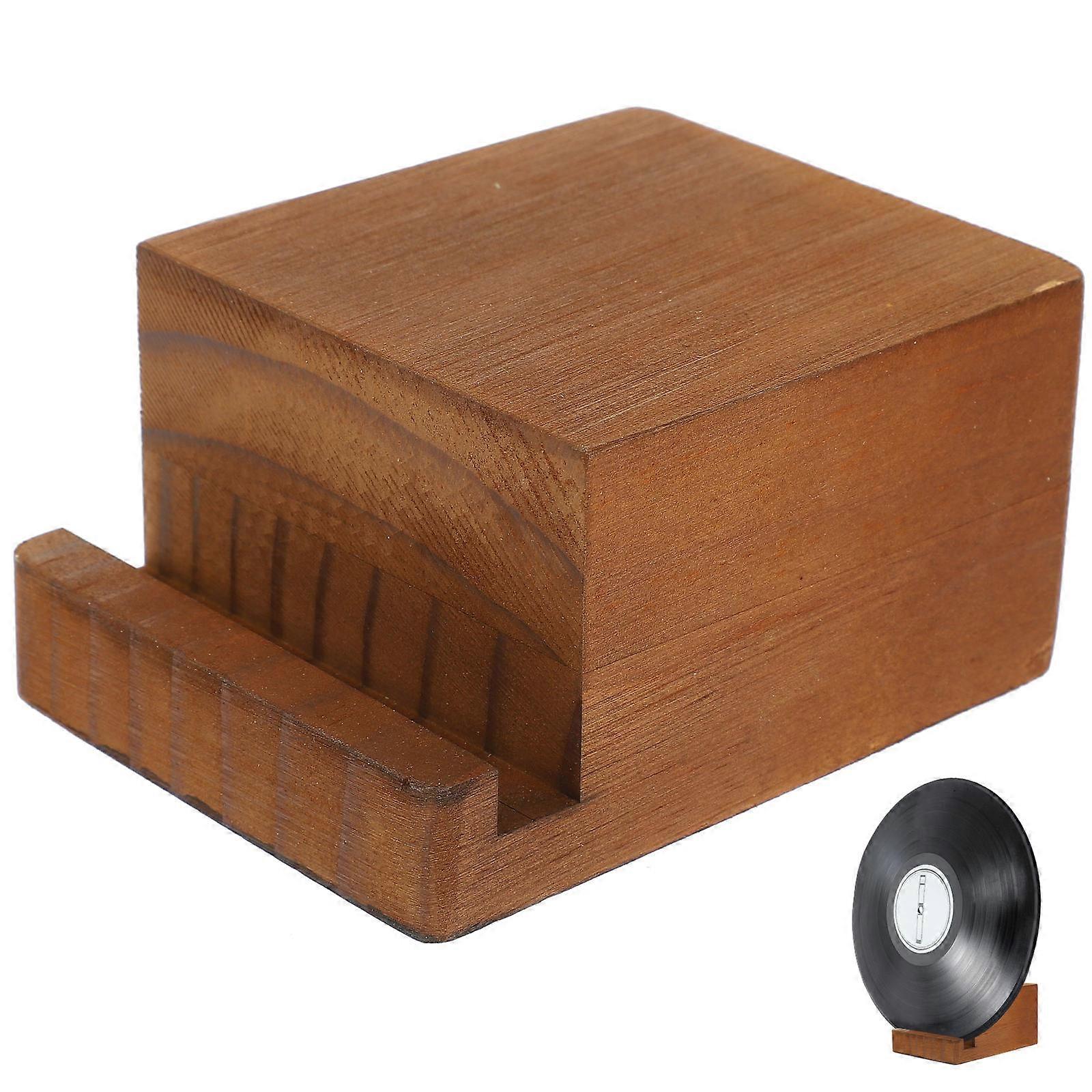 5Pcs Wooden Vinyl Record Holder Storage Shelf With Rustic Style For Books Magazines And Vinyl Records Display