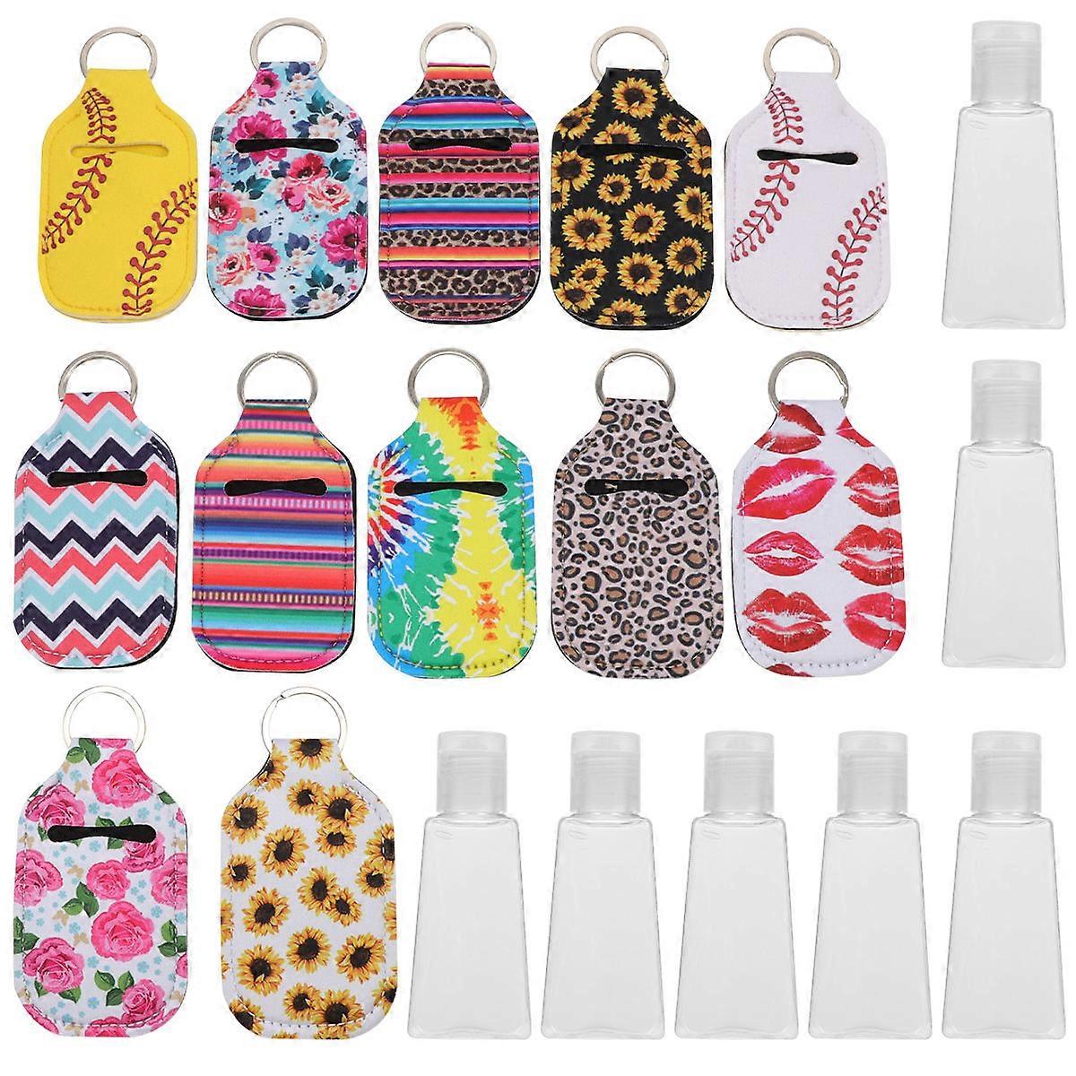 24Pcs Small Travel Bottle Keychains With Protective Covers For Easy Storage In Assorted Color Plastic And Neoprene