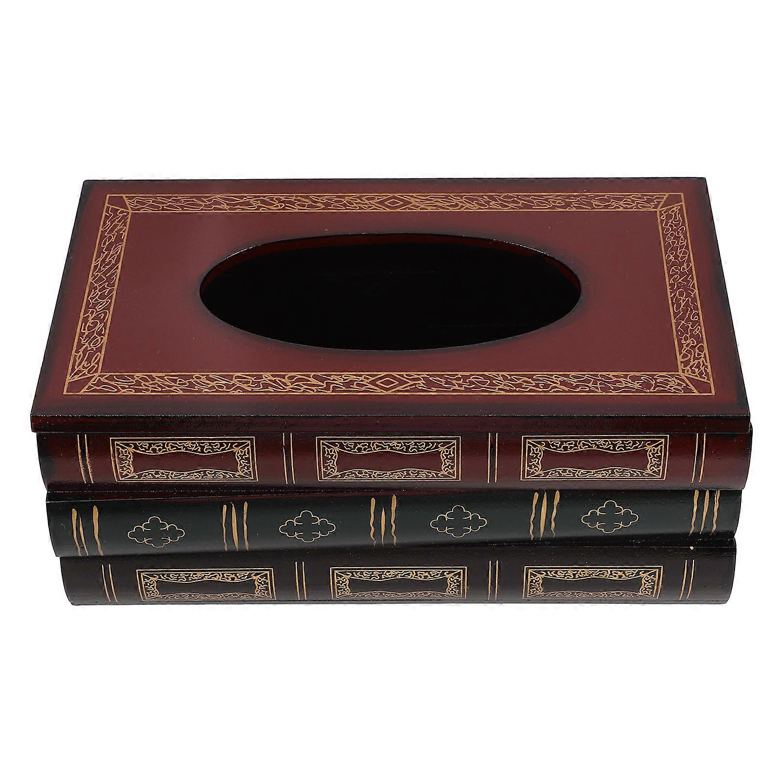 Wooden Tissue Storage Case Rectangular Tissue Box for Storage Use