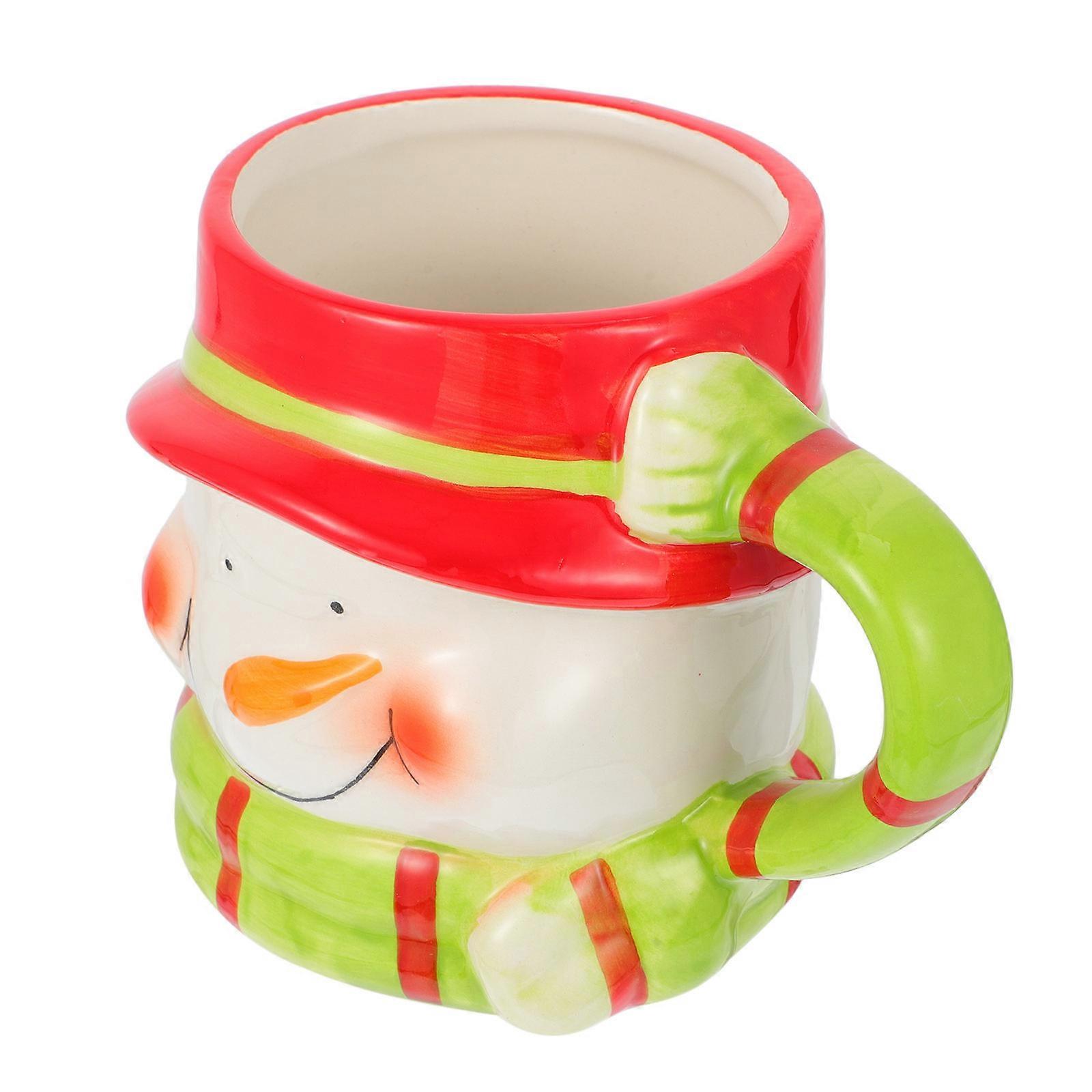 Unique Mugs Adorable Christmas Milk Cup Daily Use Round Mouth Handle Design 1 Pc