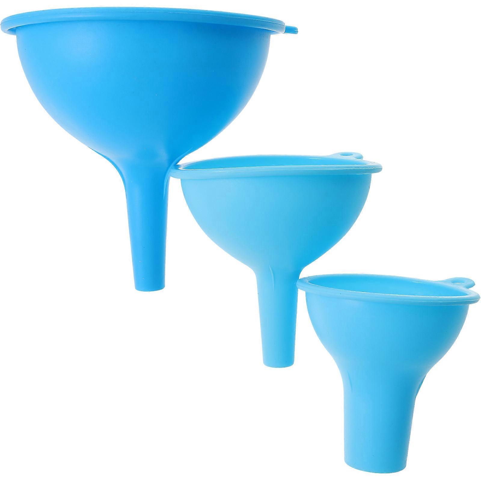 Oil Funnel Kit 3Pcs Silicone Liquid Transfer Funnel For Filling Bottles Containers Easy To