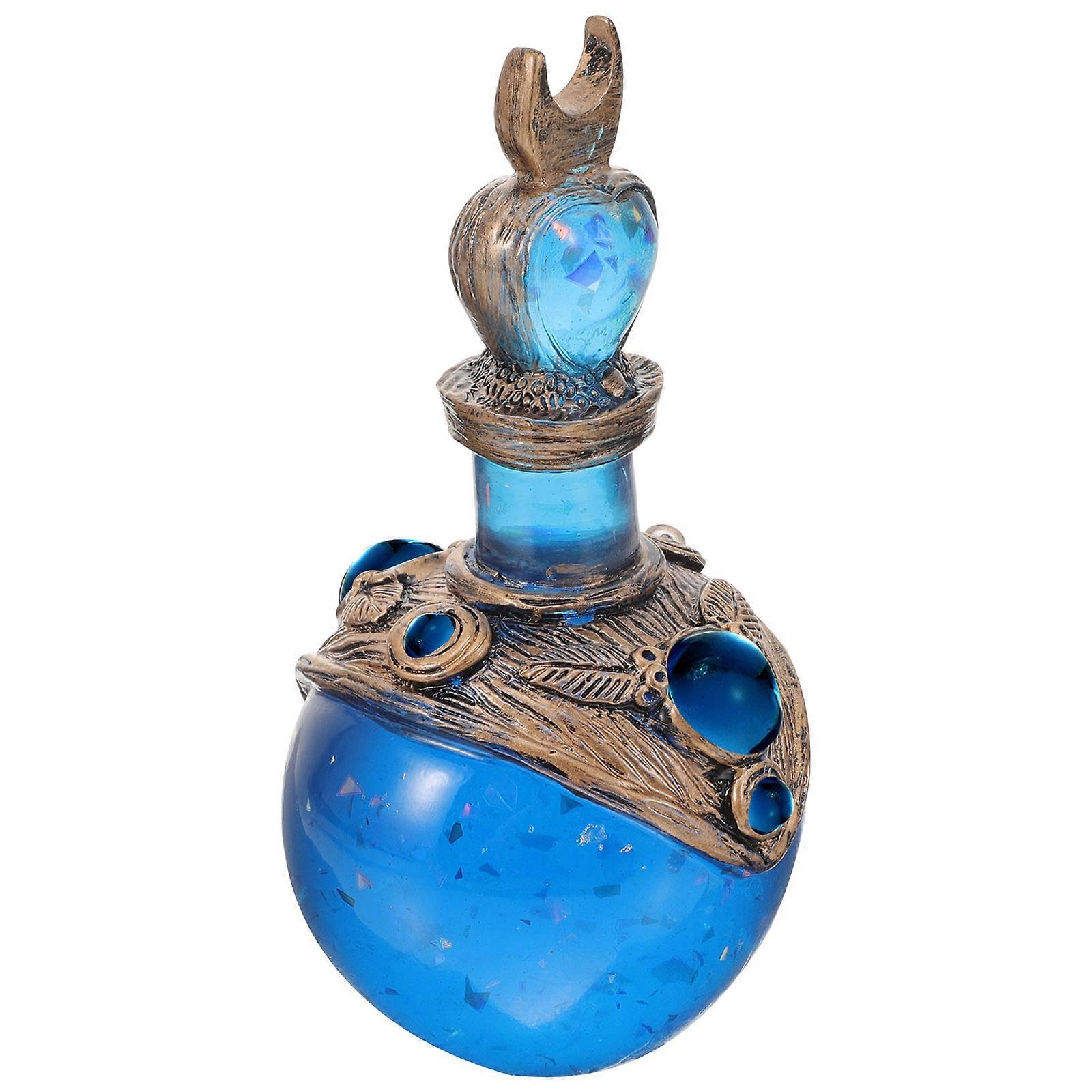 Resin Craft Mermaid Potion Bottle Decoration for Decoration 5Pcs Blue