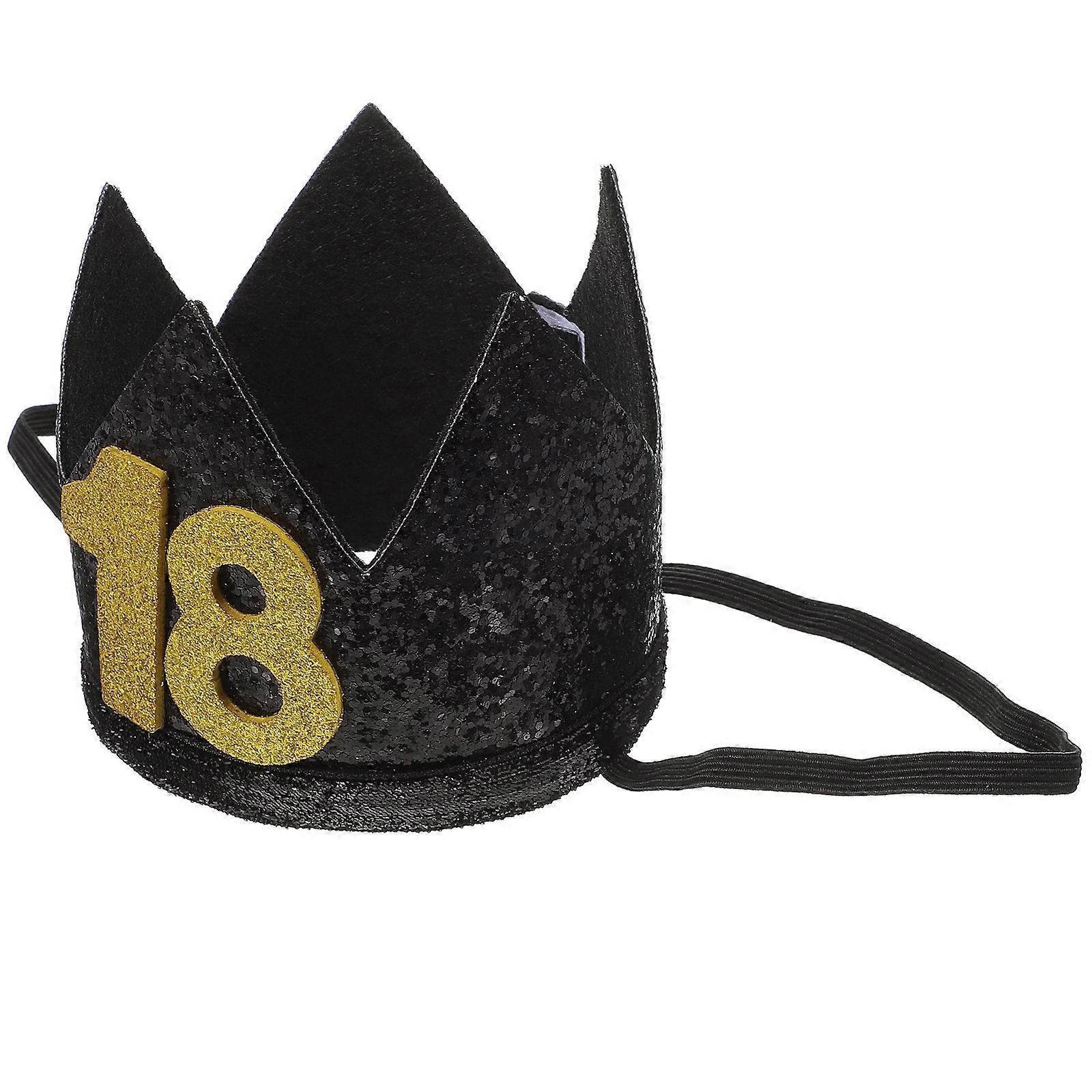 Reusable Birthday Crown Party Decorative Tiara Crown Shape Black 8X7CM 1PC
