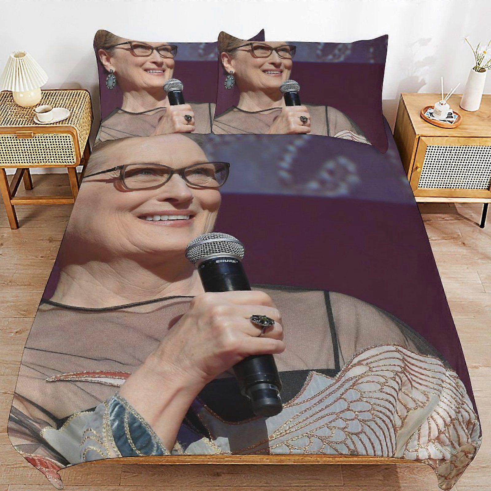 w220 Meryl Streep Convenient Use Cozy Feel Secure Zip Smooth Threading Duvet Cover Sets Ideal for Home u220