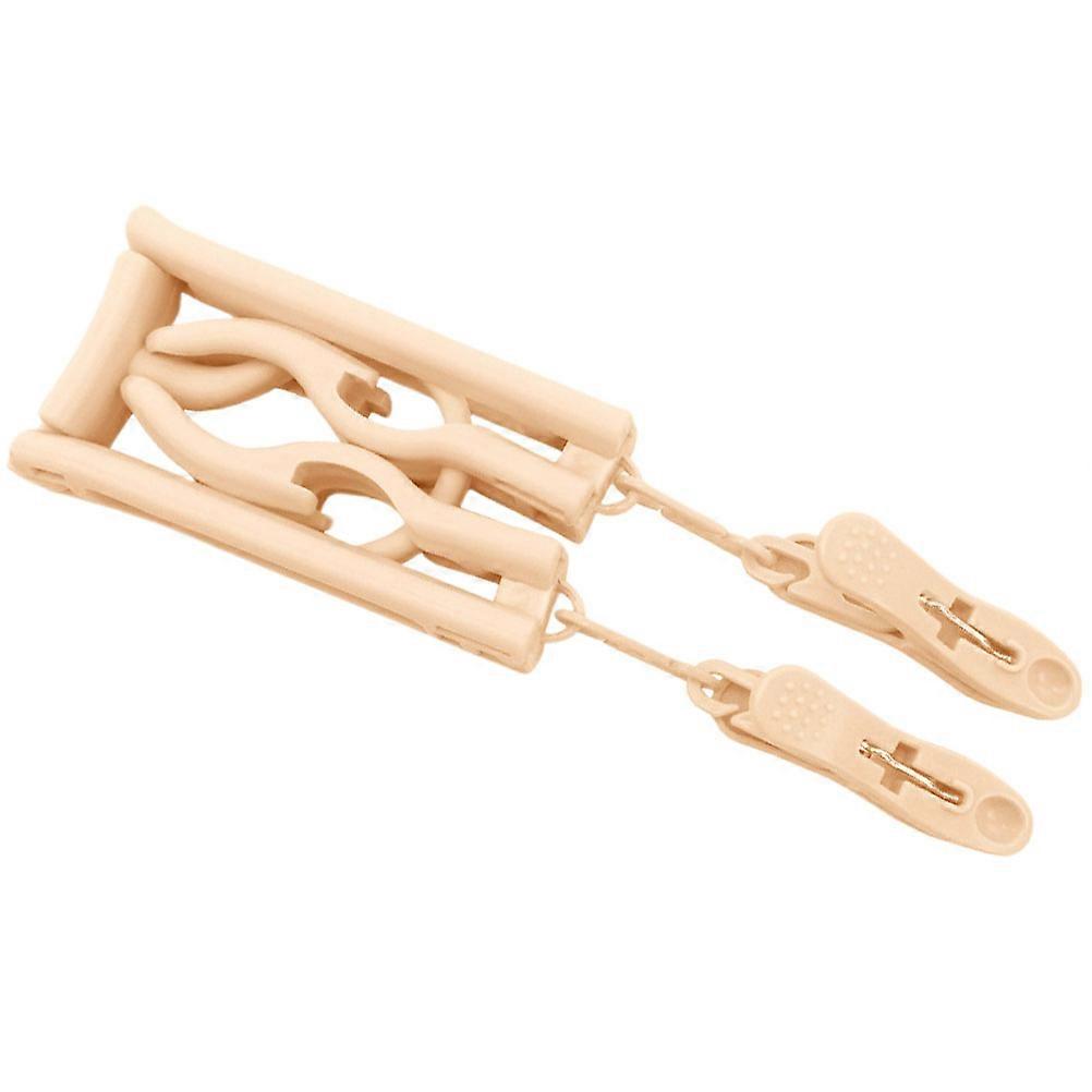 Folding Hanger 2Pcs Portable Multifunctional Non-slip Hanger for Travel Beige Clothes Organization