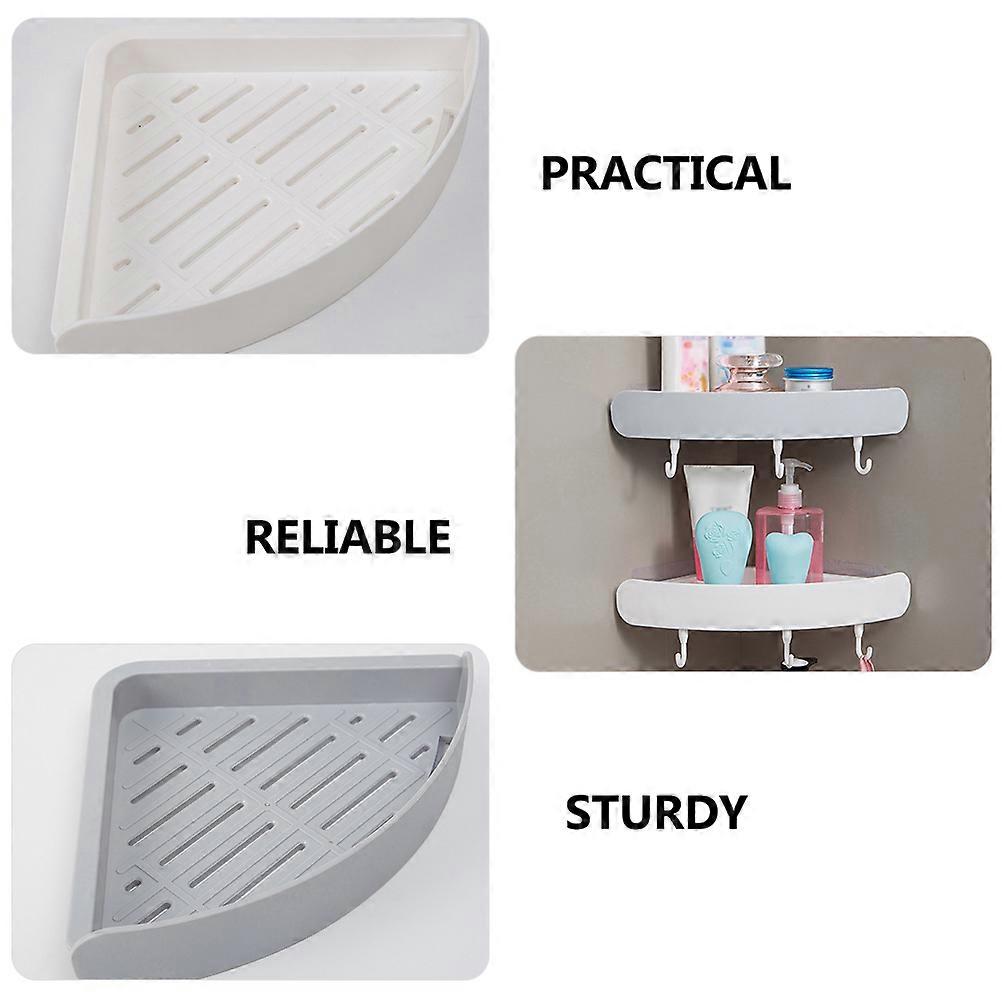 Bathroom Racks Wall Mounted Waterproof No Punching Required 24x24x5cm 2Set