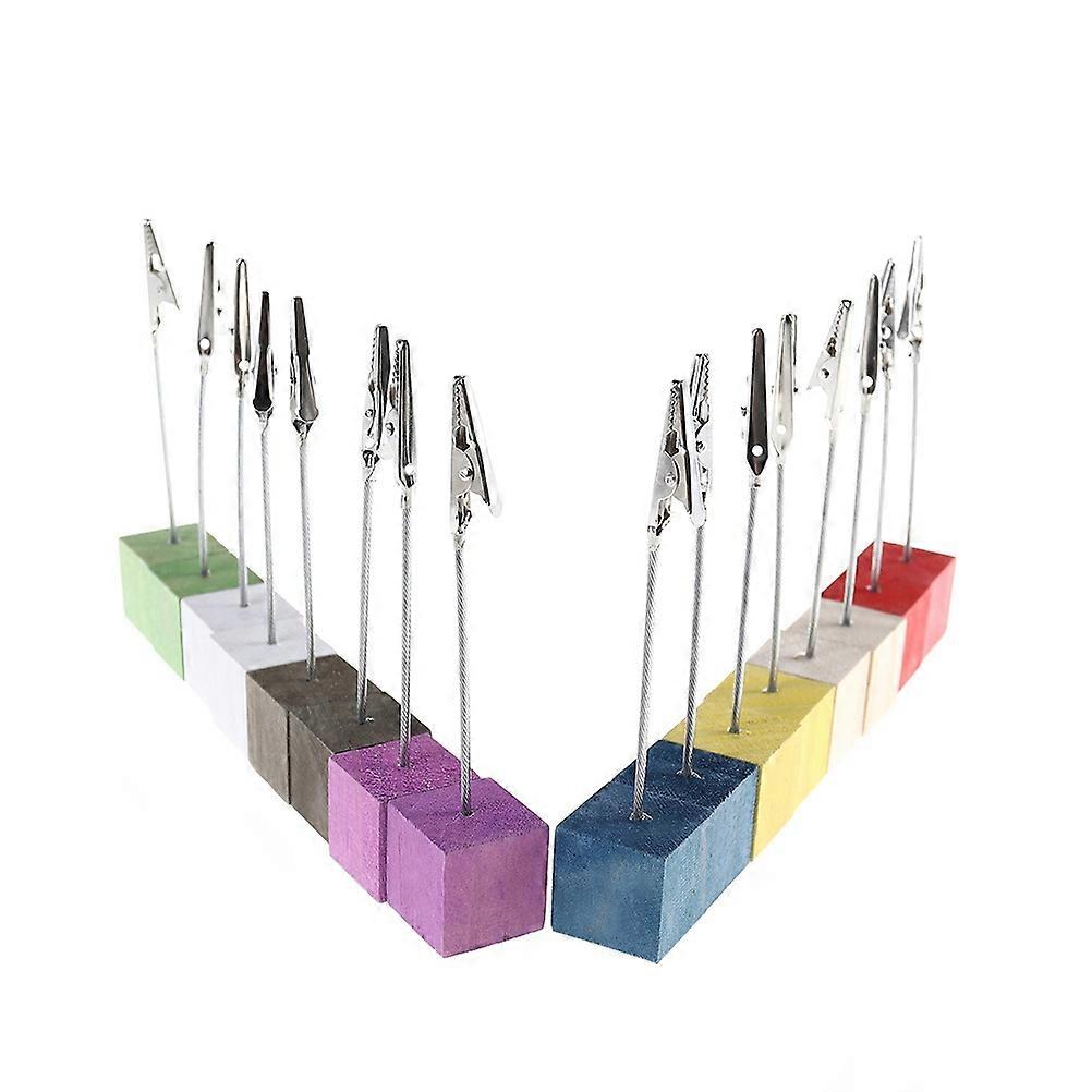 24Pcs Creative Square Wooden Message Clip for Clipping Use in School