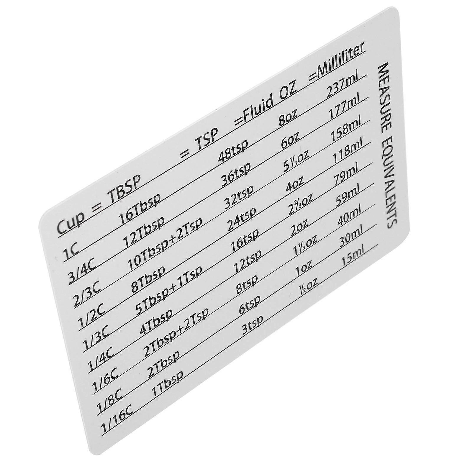 Kitchen Conversion Chart for Cooking Function 4Pcs Magnetic Measurement Magnets