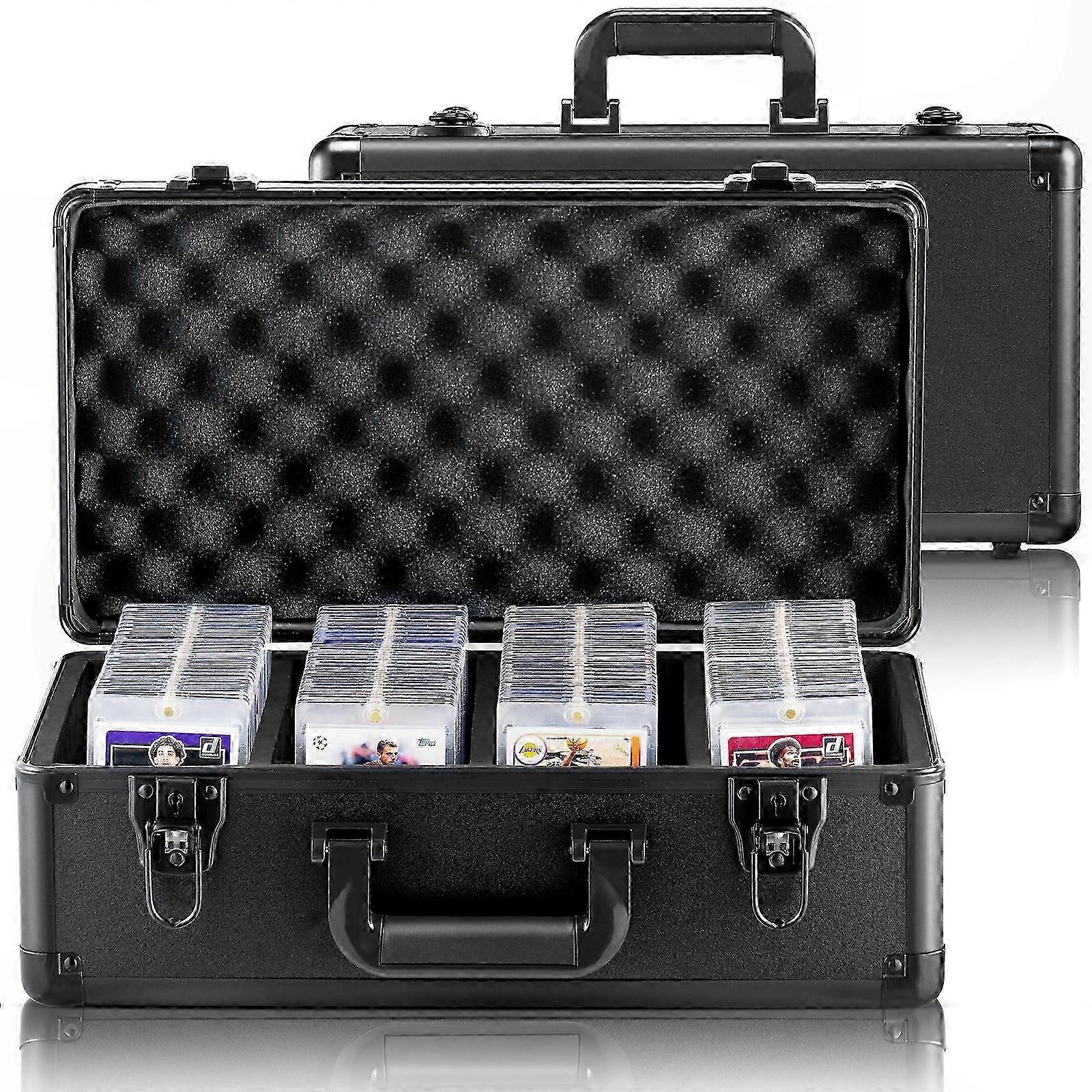 Lockable Case with 4 Slots and Foam Dividers for 108 Graded Trading Cards