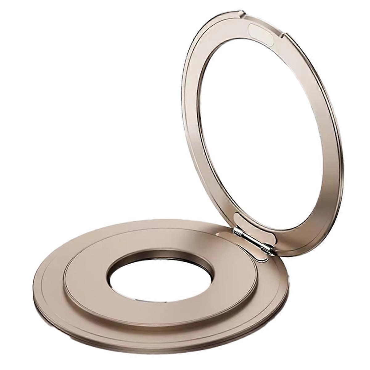 360  Rotation Metal Strong Magnetic Suction Rotating Folding Ring Phone Holder Universal Tablet Desktop Stand Gold