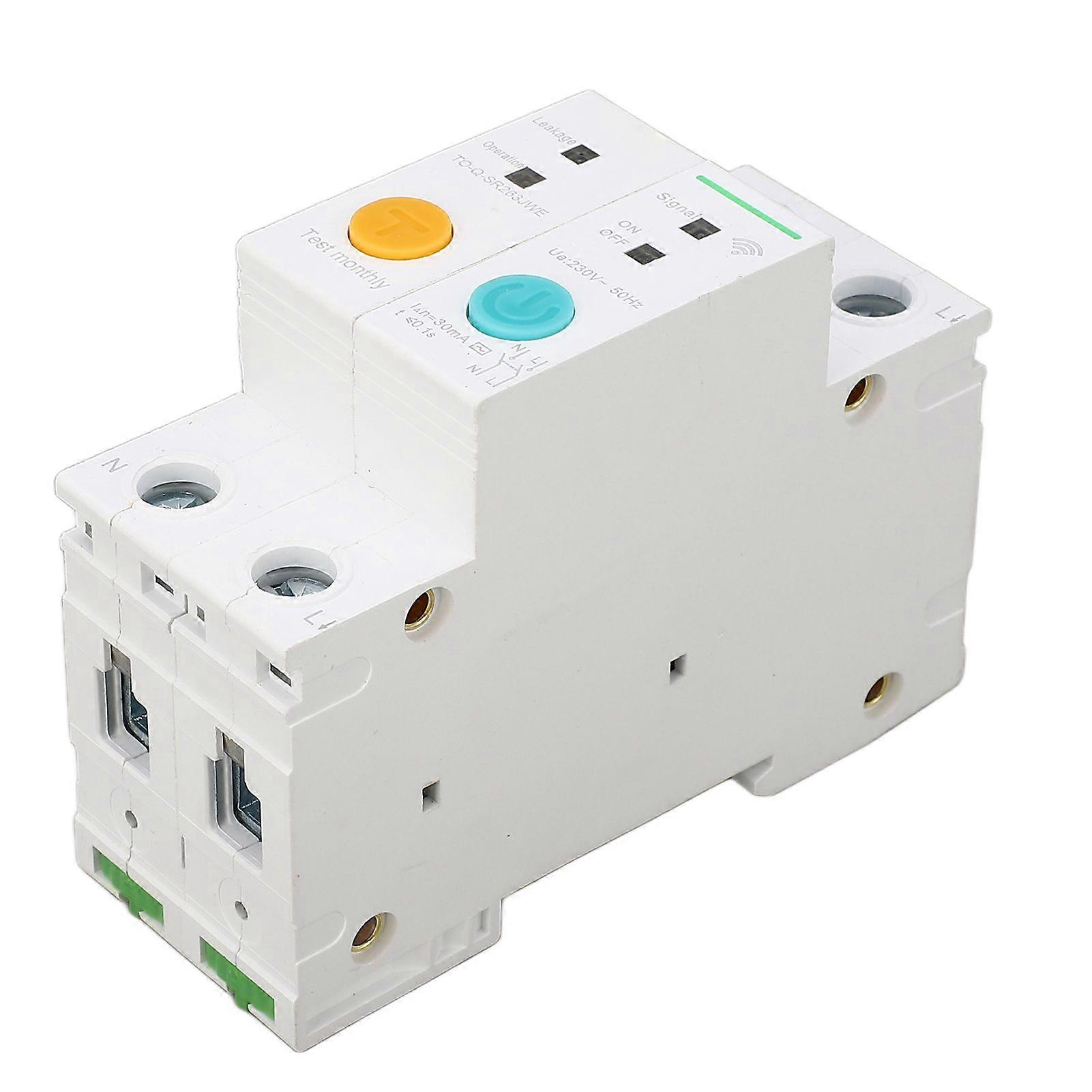 WiFi Circuit Breaker 30mA Leakage Protection 2P 40A APP Remote Control Circuit Breaker Switch with Timing 230V