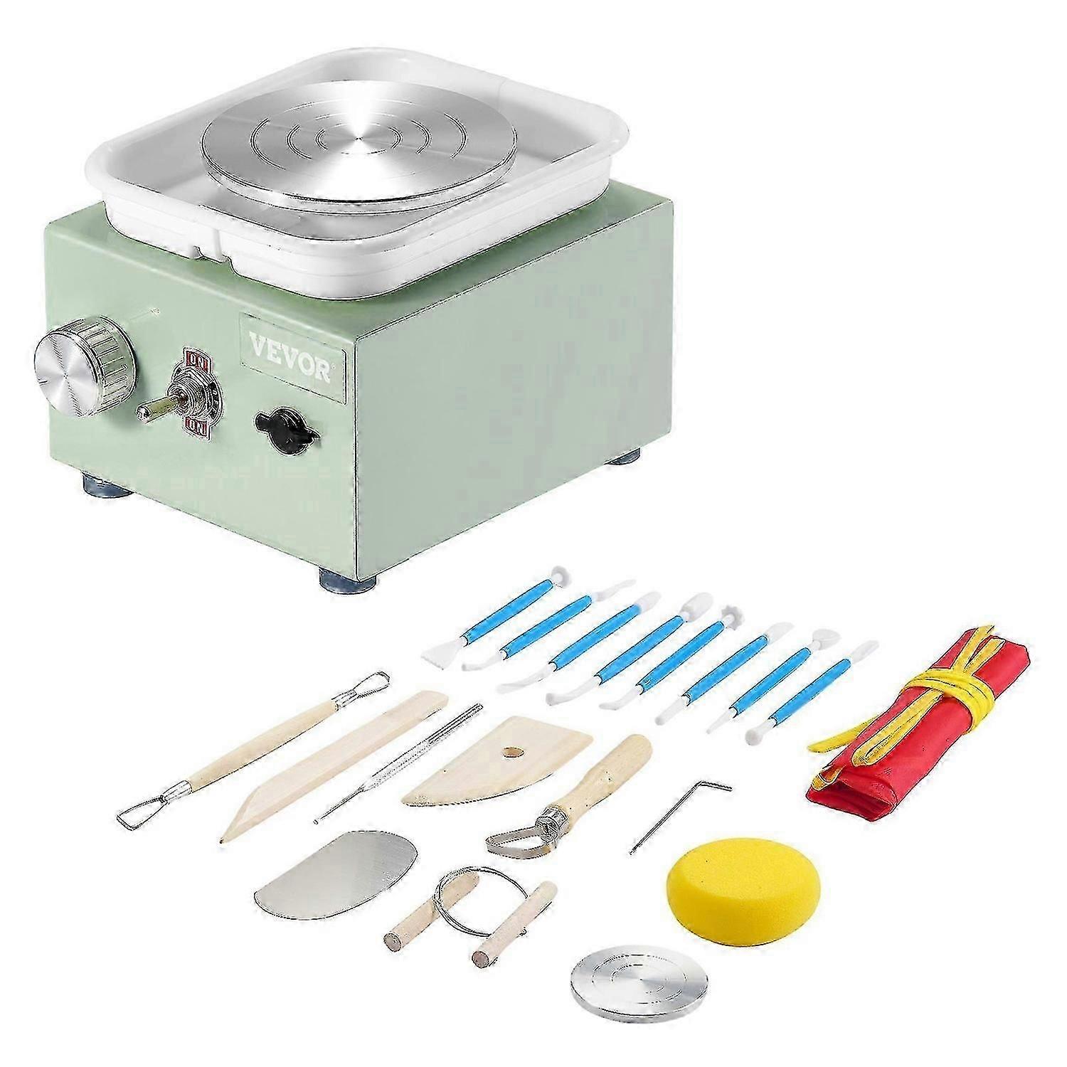 Mini Pottery Wheel, 0-320RPM Adjustable Speed Detachable Basin Forming Machine, 2.56in/3.94in Electr