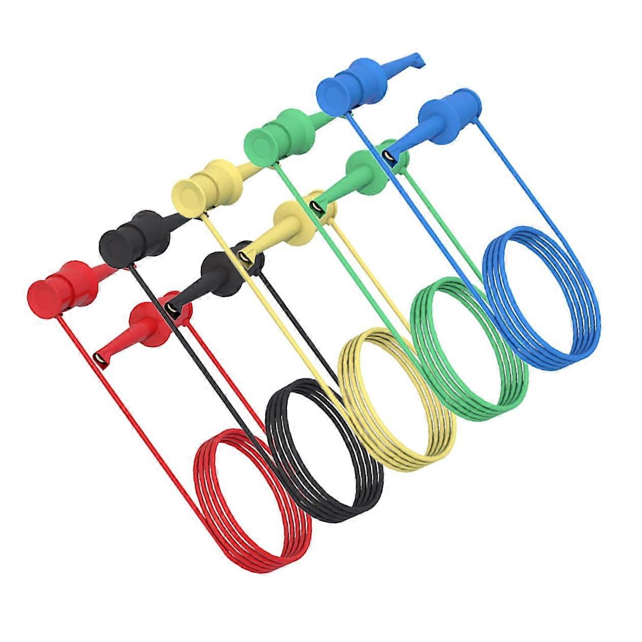 IC Test Hook Clips 5Piece Electrical Test Leads For LowCircuit Testing With Flexible Temp Wire, ColorCoded Leads