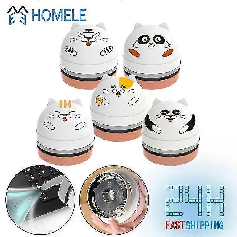 Mini Desktop Vacuum Cleaner Automatic Portable Small Rubber Confetti Computer Table Sweeper Office Student Pencil Crumbs Brush 26s