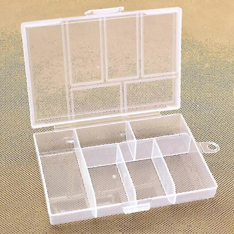 Portable Plastic 6-Compartment Storage Container Small Case Transparent Box