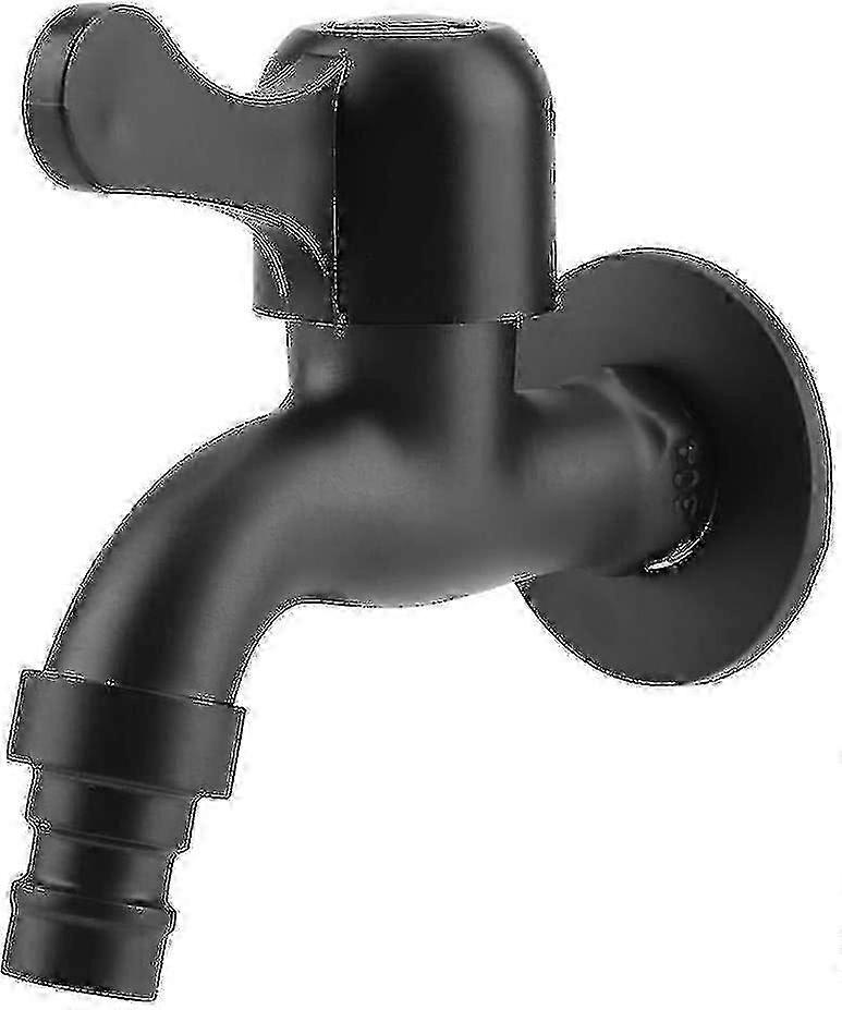 コンチネンタルブラック壁掛け蛇口304ステンレス鋼クイックオープンガーデン蛇口バスルーム屋外Z