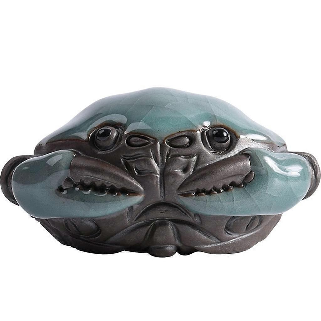 Ceramic Small Crab Tea Pet Ornament KilnFired Handcrafted Crab Figurine Table Decoration 23 Inch Size Home Decor