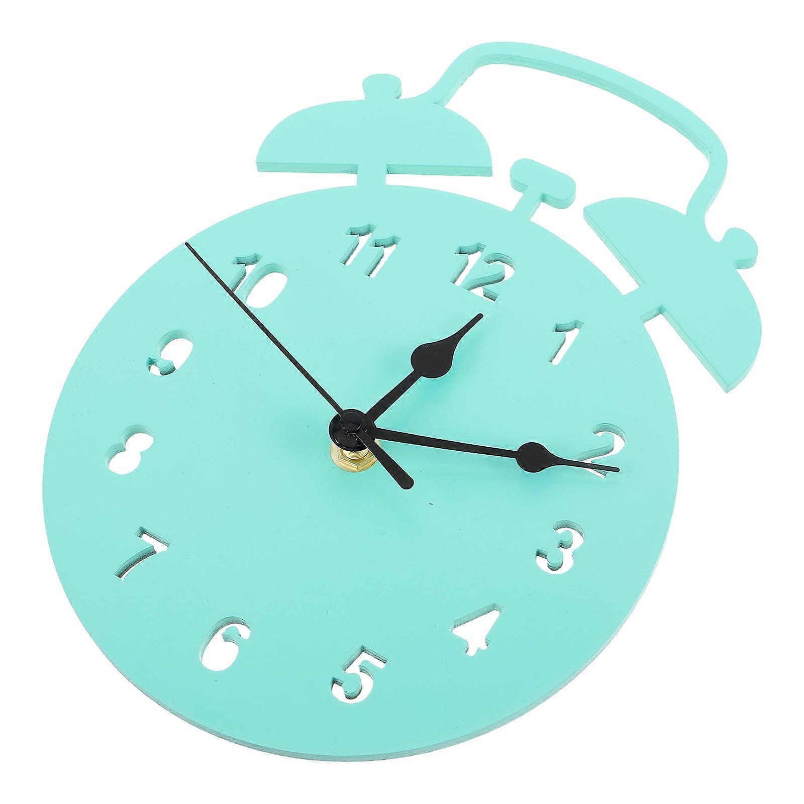 Light Green Wooden Alarm Clock for Office Wall Decor