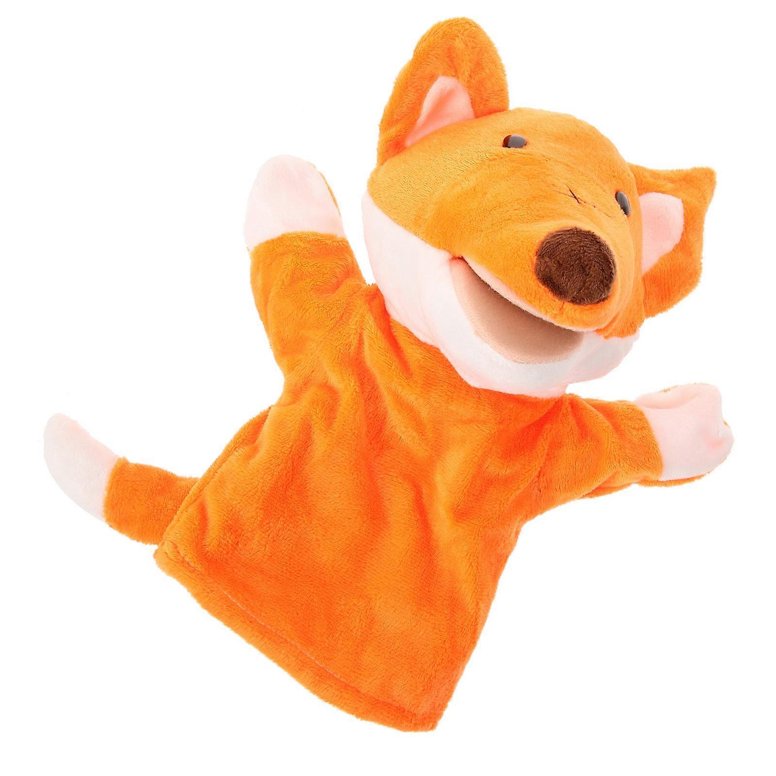 Kids Hand Puppets Plush Foxes Shape For Interactive Play Ideal For Children 26X22X12CM 1Pack