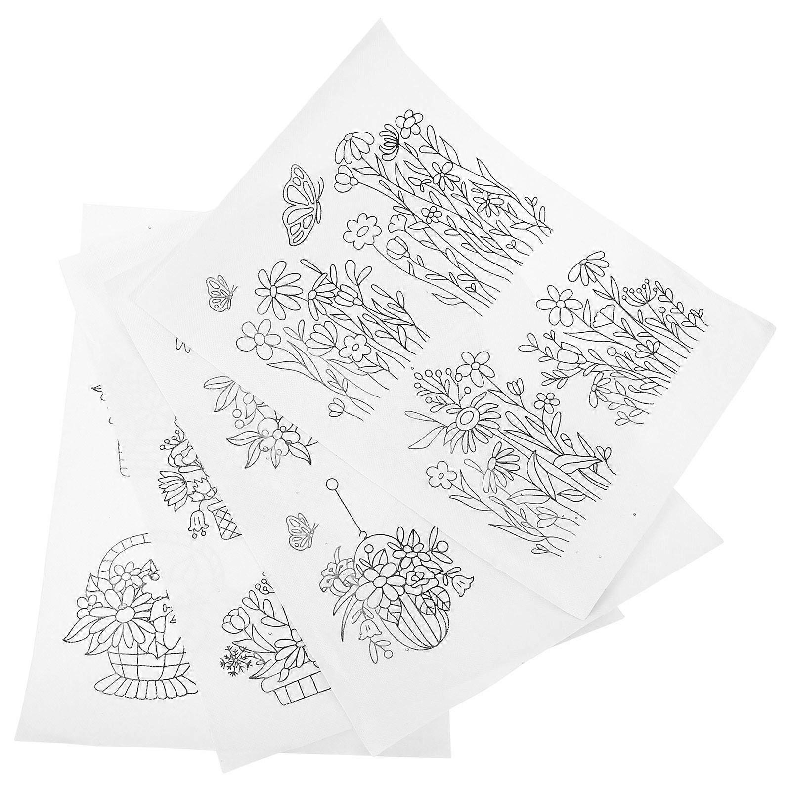 4 Sheets Of Water Soluble Embroidery Material For Craft Enthusiasts Black Color DIY Supply