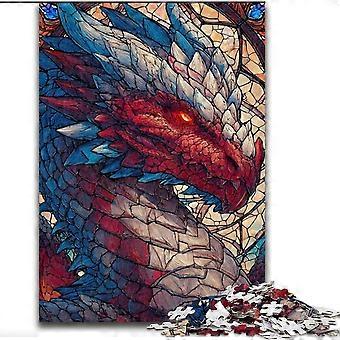 Puzzles for Adults Teens Stained Glass Dragon Puzzle,Challenging Game Gifts for Is Ideal As A Gift for The Whole Family - PT 2410