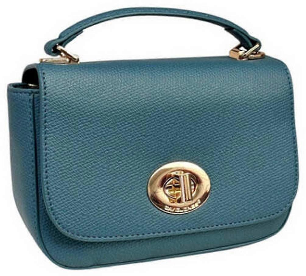 David Jones Full Flap Top Handle Grab Bag - Peacock Blue