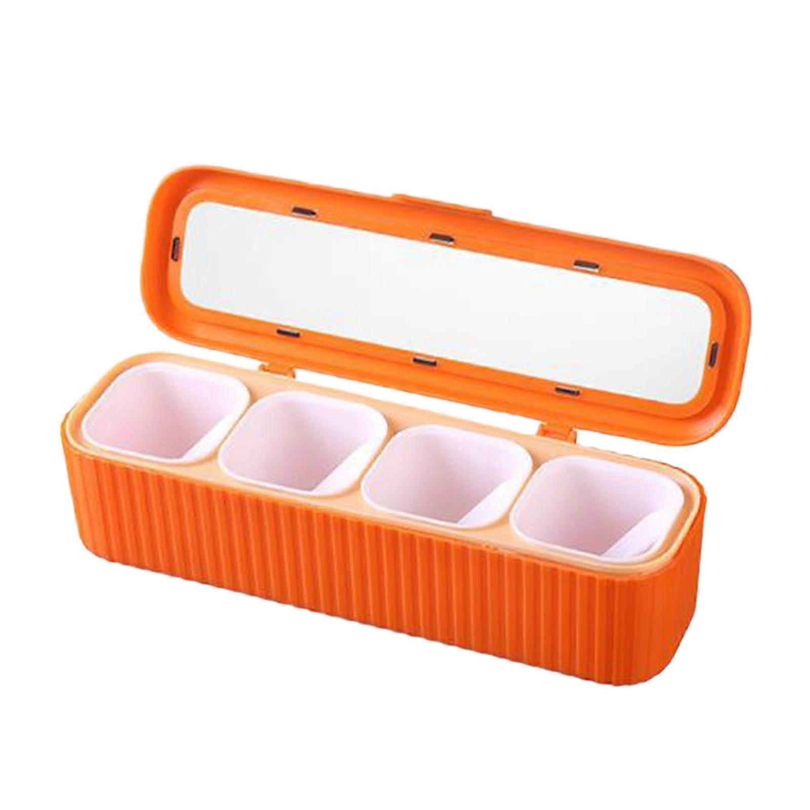 4 Grids Seasoning Box Set - Spice Jars, Organizers & Pepper Shakers for Kitchen Storage, Clean Combination Container Compatible with YgkuHd