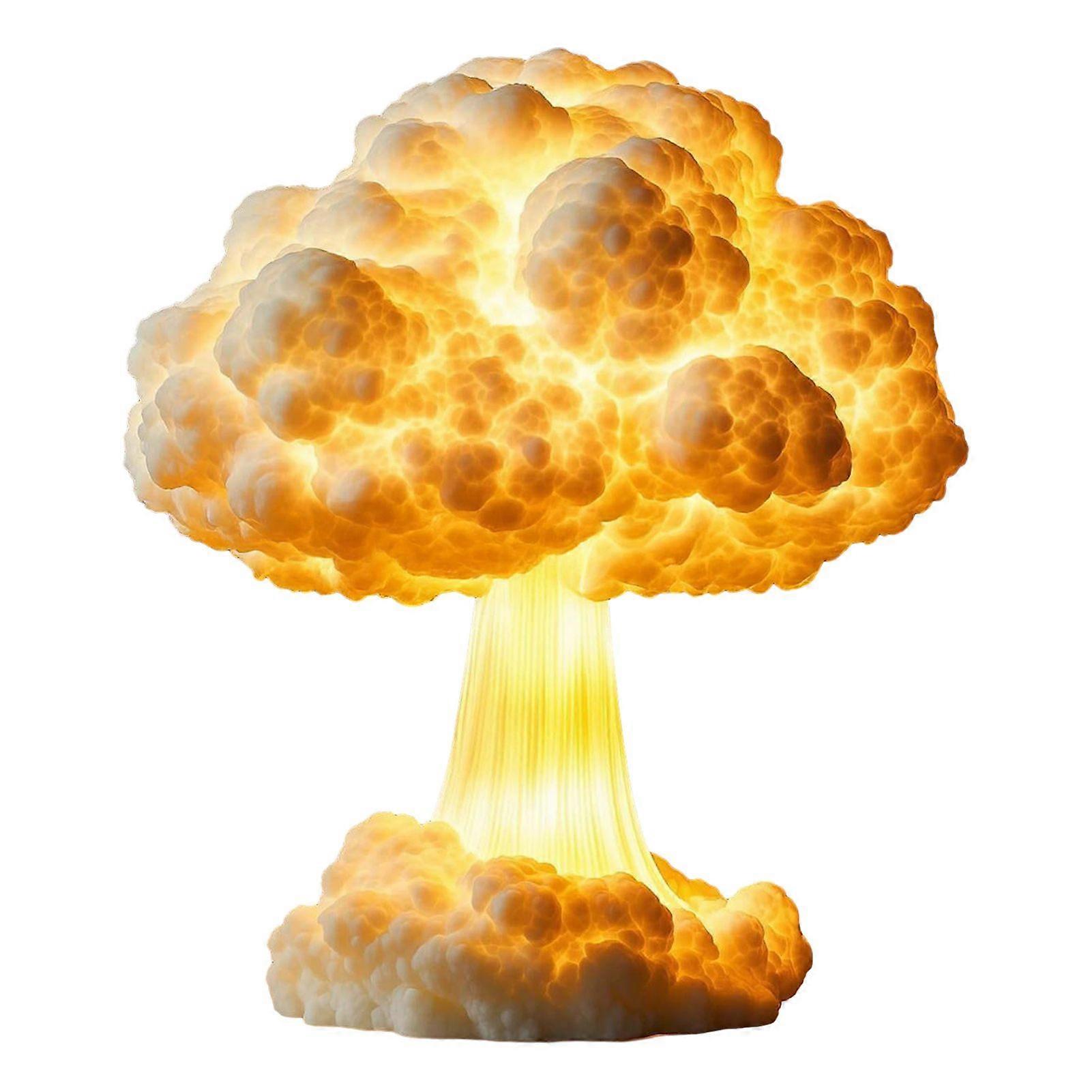 Jikaixiang 3D Mushroom Cloud Lamp Handmade Nuclear Blast Desk Lamp Lighted Mushroom Cloud Decoration Night Light for Home Desk Bedside Table