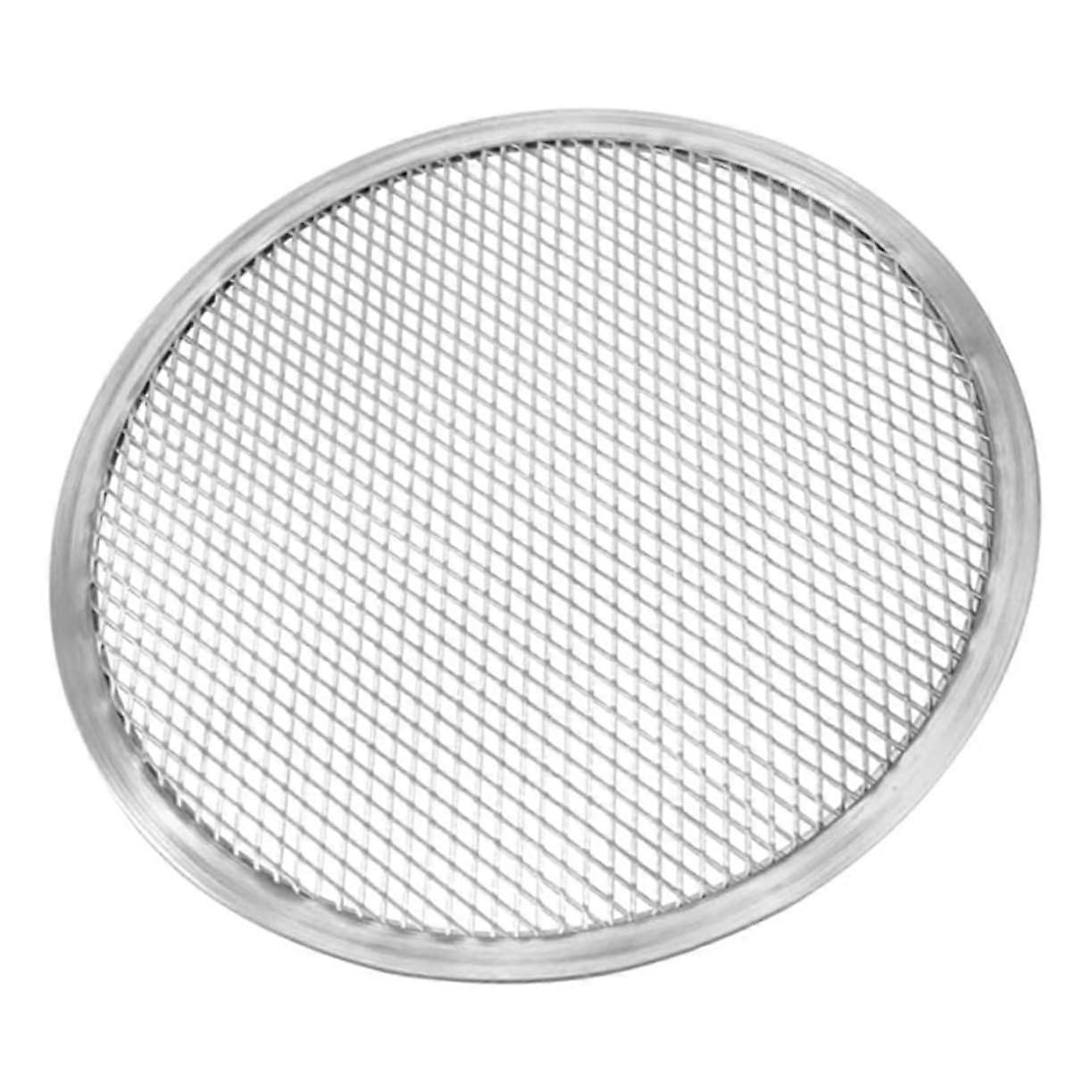 Aluminum Round Pizza Pan With Perforated Mesh Design, NonStick MultiFunction Tray, Oven Safe For Pizza Bread Cakes