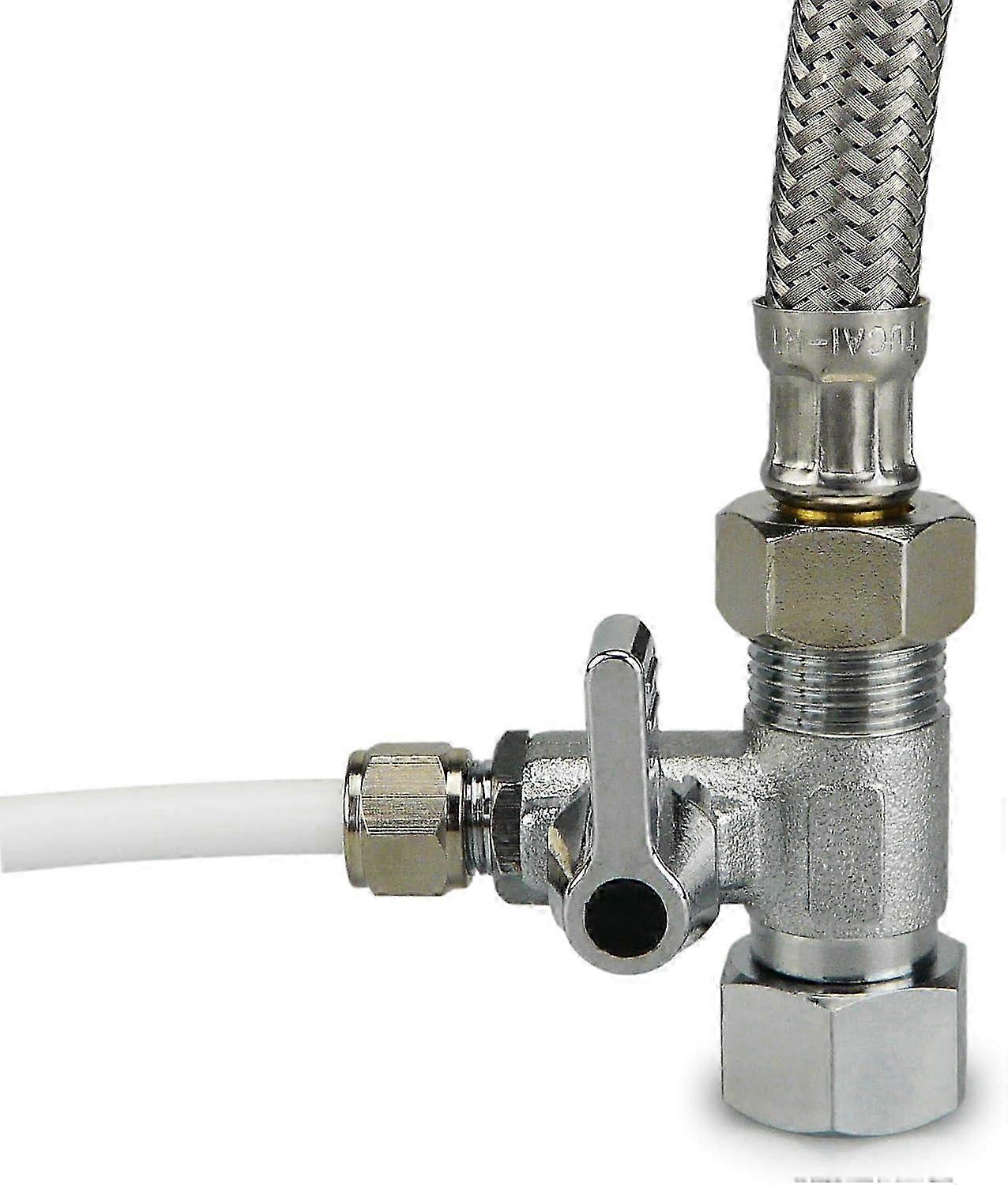 3/8 x 3/8 x 1/4 Shut-off Valve T-Adapter for Connecting 2 Devices