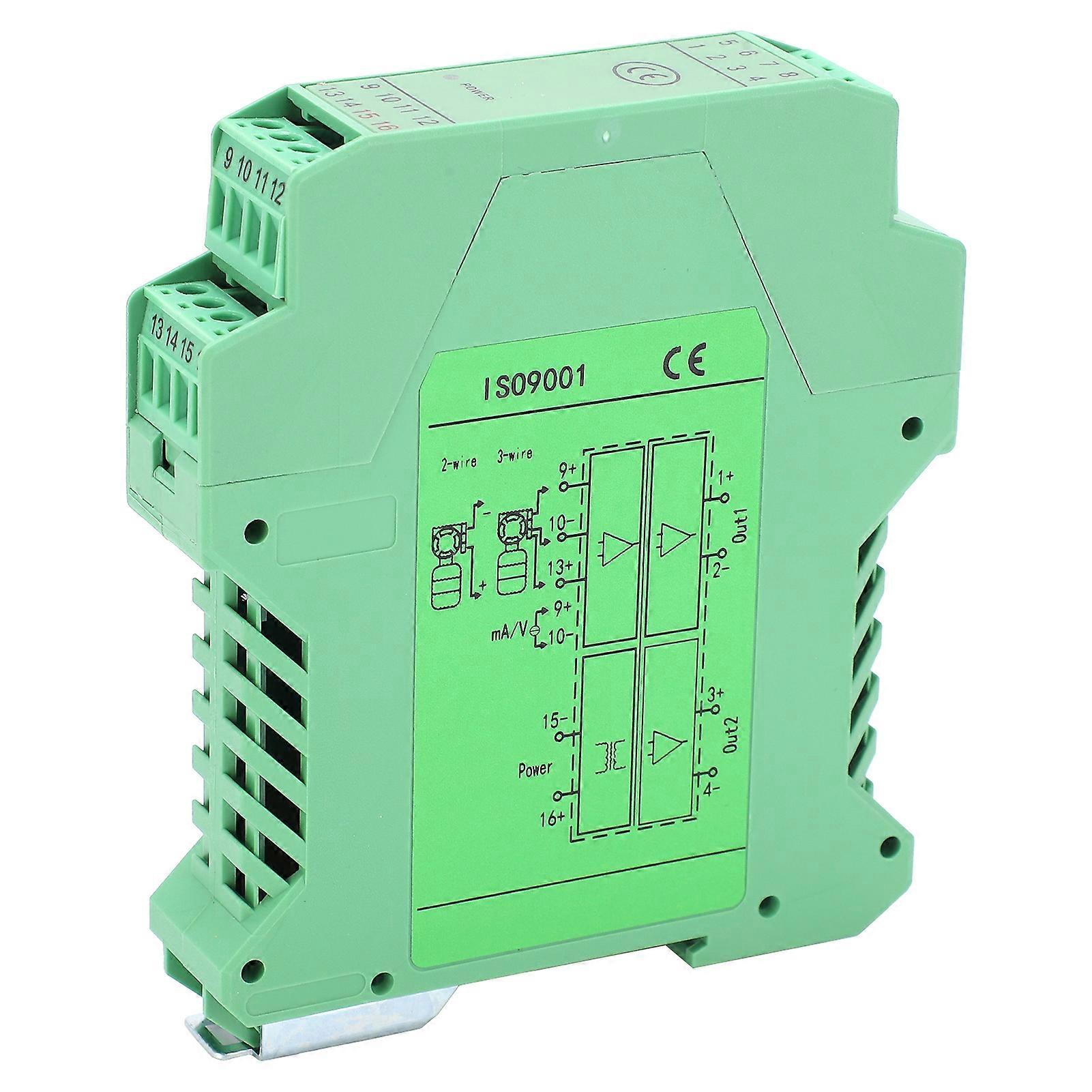 DC Signal Isolator Current Voltage Transmitter DIN Rail Mount 1‑in 2‑out 0‑10V to 4‑20mA GLG