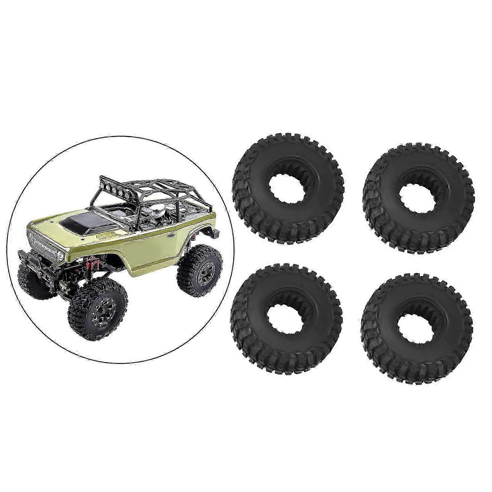4/Set Rubber Front Rear Tires Set for Axial SCX24 1/24 Scale RC Crawler Car