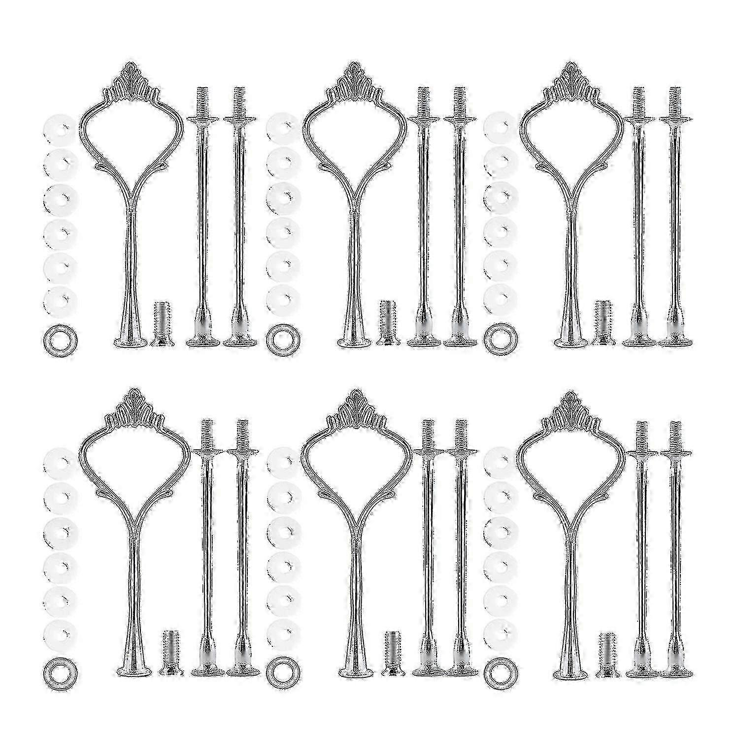 Tiered Cake Stand Fittings - 6 Set Metal Hardware for DIY Assembly