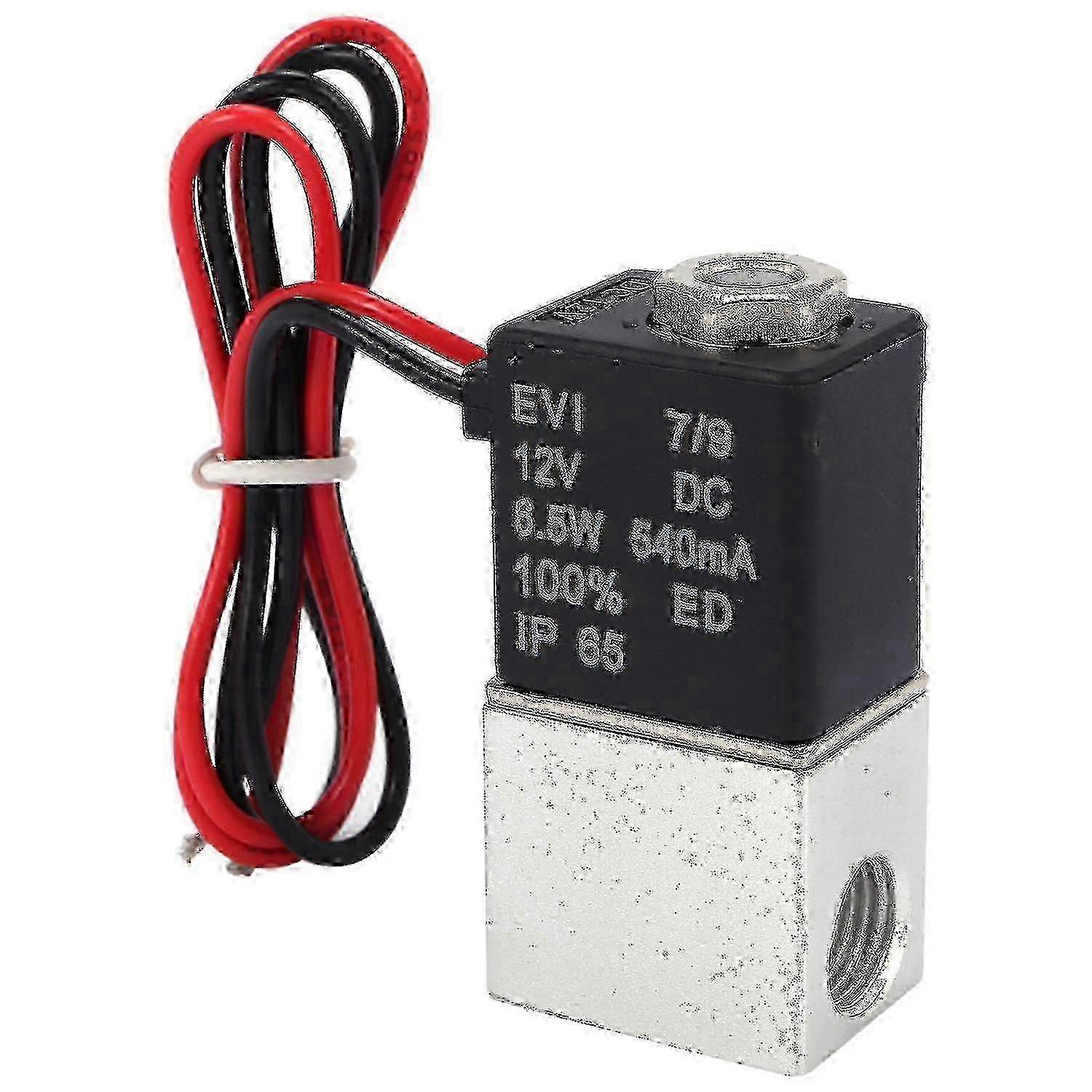 DC12V 1/4" 2 Way Solenoid Valve NC Direct-Acting for Air/Gas Pneumatic