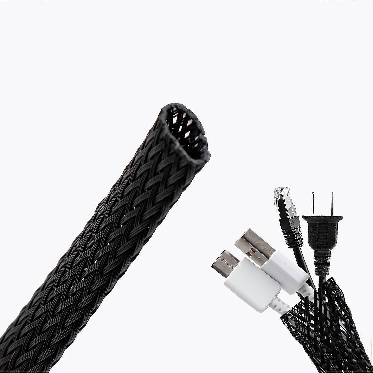 Cable Hose Self-Closing Woven Length 3 Meters - Flexible Cable Duct Cut-to-Size Cable Sheath for Cable Management Cable Sheath