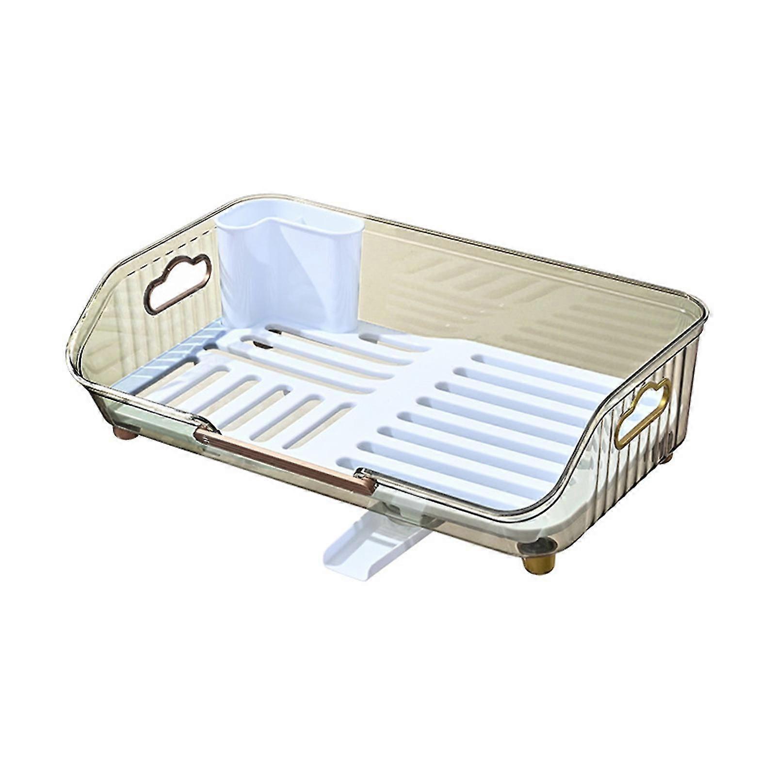 Dish Drying Rack With Drainboard Dish Drainers For Kitchen Counter With Sink Spout Dish Strainers With Utensil Holder