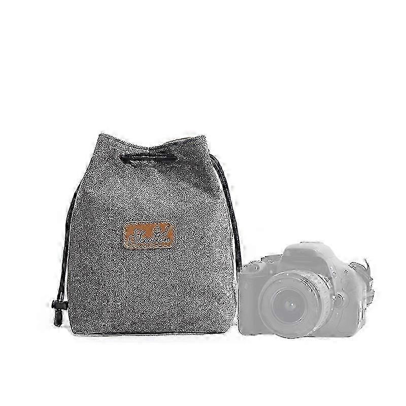 S.C.COTTON Liner Shockproof Digital Protection Portable SLR Lens Bag Micro Single Camera Bag Square Gray M