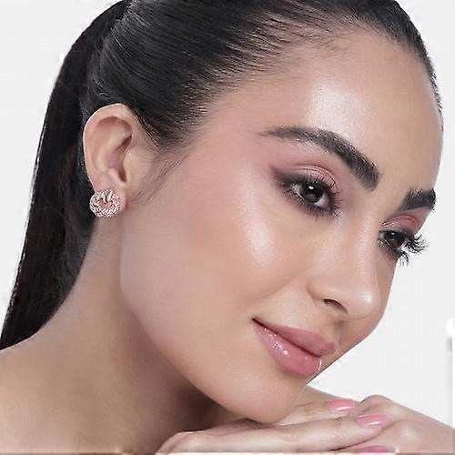 Rose Gold Plated Round Stud Earring