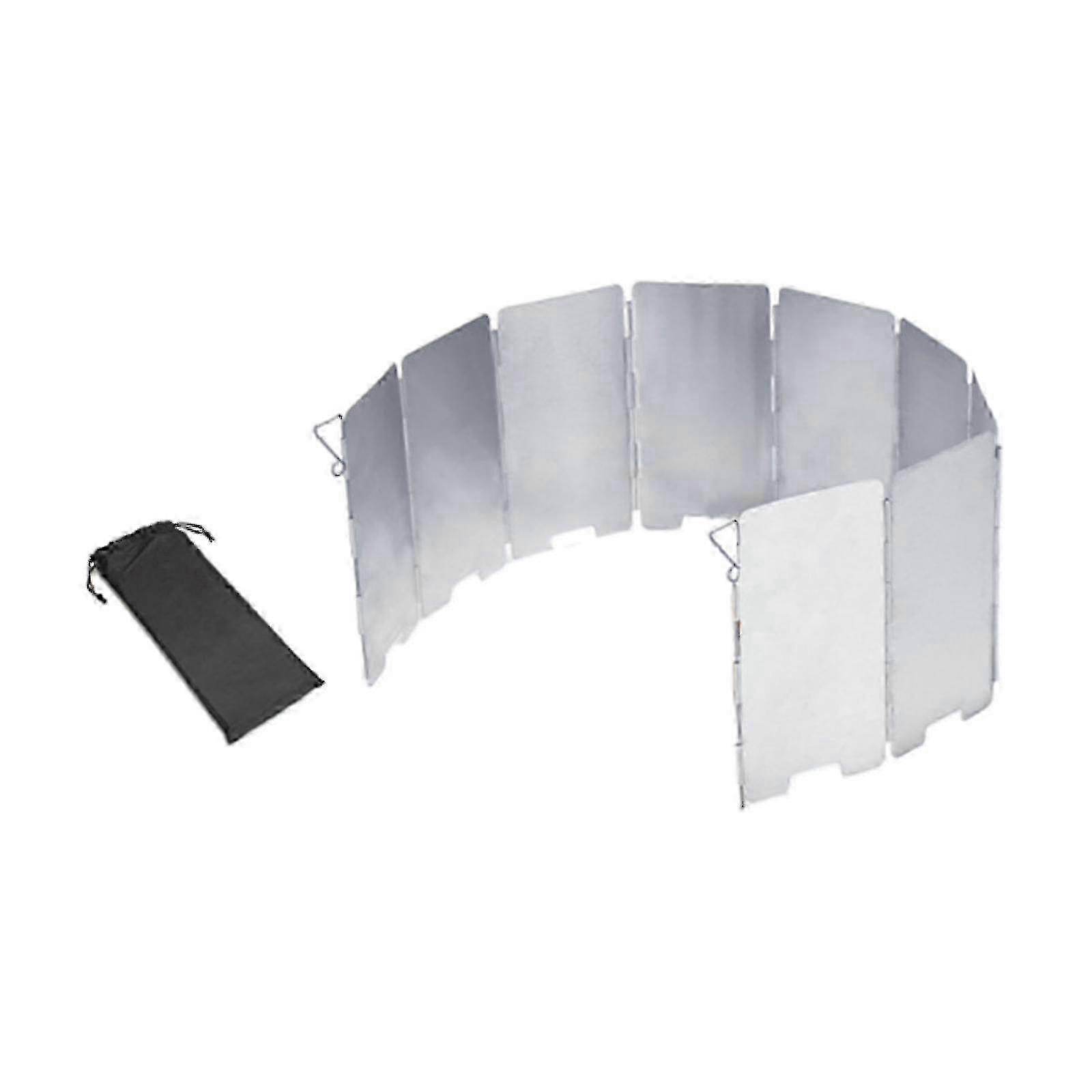 Folded Camping Stove Windscreen 9 Plates Wind Guard for Picnics BBQ Cooking